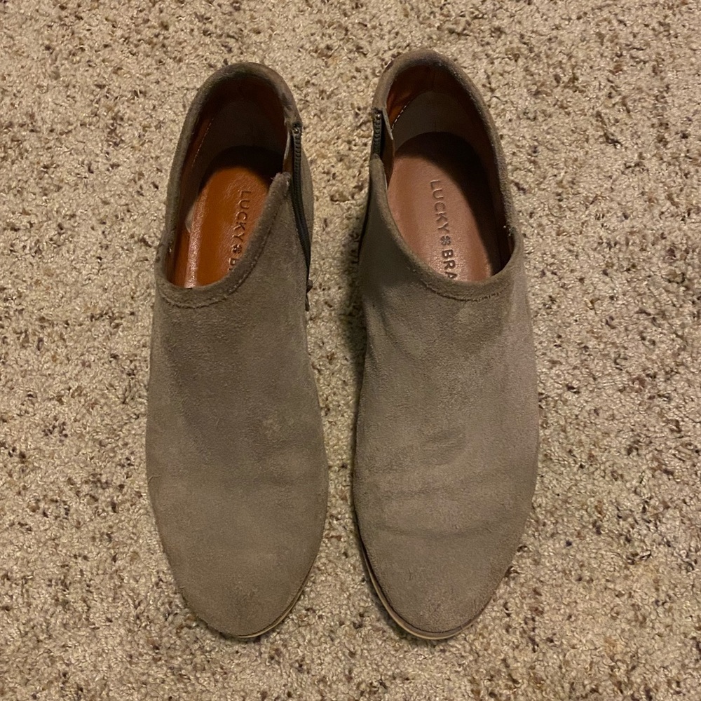 Lucky Brand Taupe Leather Booties Size 7